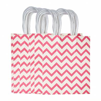 21x27x11cm Wave Kraft Paper Bag (Baby Pink)