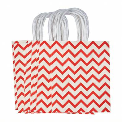 21x27x11cm Wave Kraft Paper Bag (Red)