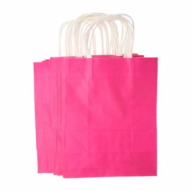 21x27x11cm Kraft Paper Bag (Hot Pink)