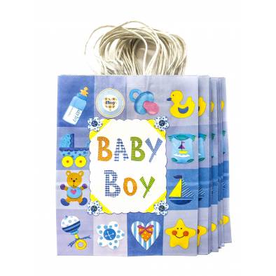 21x27x11cm Baby Boy Kraft Paper Bag (12pcs)