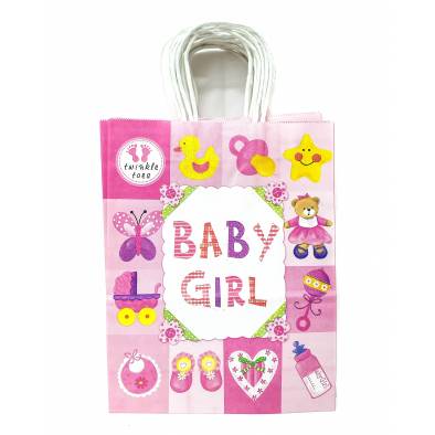 21x27x11cm Baby Girl Kraft Paper Bag (12pcs)