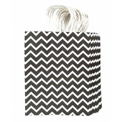 21x27x11cm Wave Kraft Paper Bag (Black) (12pcs)