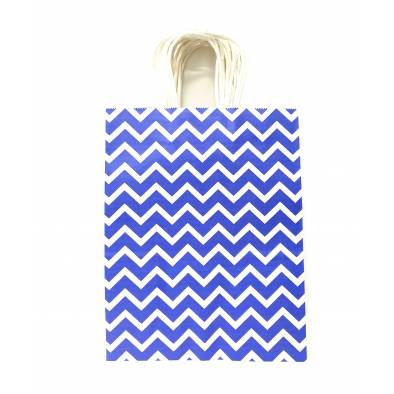 21x27x11cm Wave Kraft Paper Bag (Blue) (12pcs)