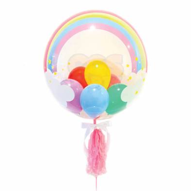 24" Rainbow Balloon with Mini Balloons