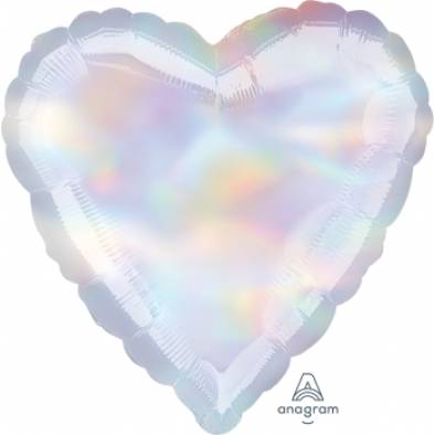 Silver Iridescent Heart A25092 Foil Balloon