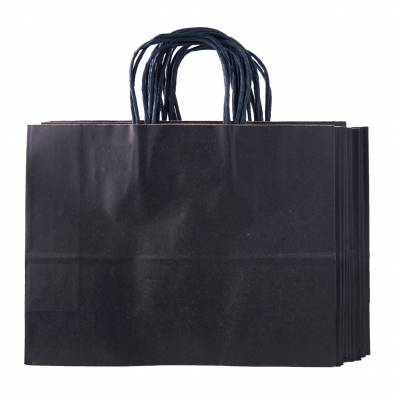 32x25x11cm Kraft Paper Bag (Black)