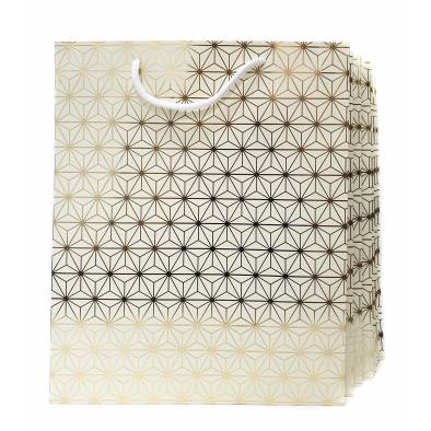 26x32x12cm Hotstamp Diamond Paper Bag (Beige) (12pcs)