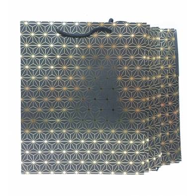 26x32x12cm Hotstamp Diamond Paper Bag (Black) (12pcs)