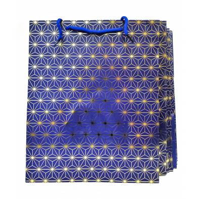 26x32x12cm Hotstamp Diamond Paper Bag (Blue) (12pcs)