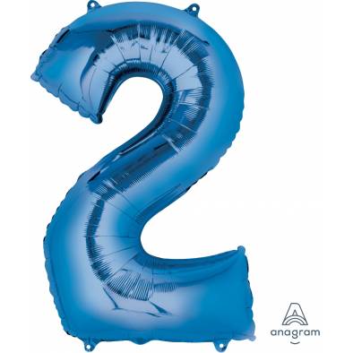 Metallic Foil Number 2 Balloon A28276 (Blue)