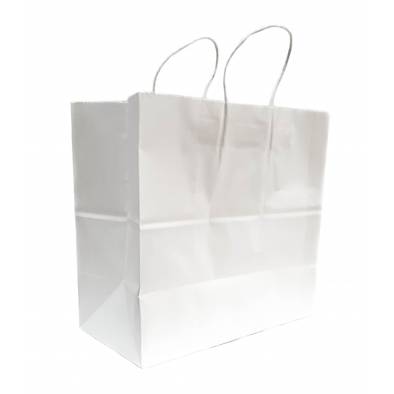 28x28x15cm Kraft Paper Bag (White)