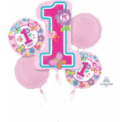 P75 1st Birthday Girl A29820 Bouquet Foil Balloon