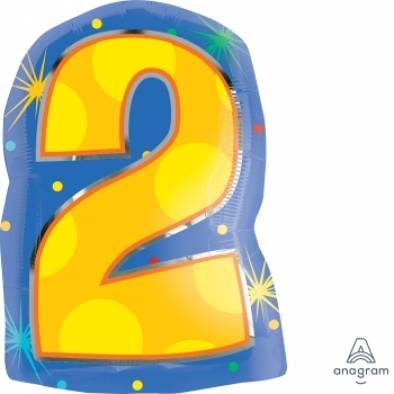 S60 Number 2 A35761 Foil Balloon