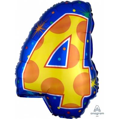S60 Number 4 A35763 Foil Balloon