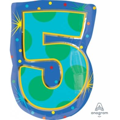 S60 Number 5 A35764 Foil Balloon