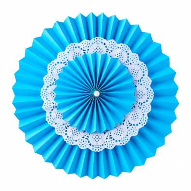 35cm Paper Fan Set (Blue)