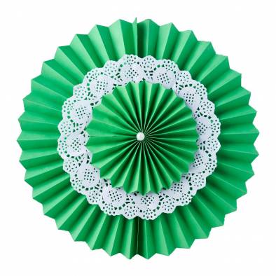 35cm Paper Fan Set (Green)