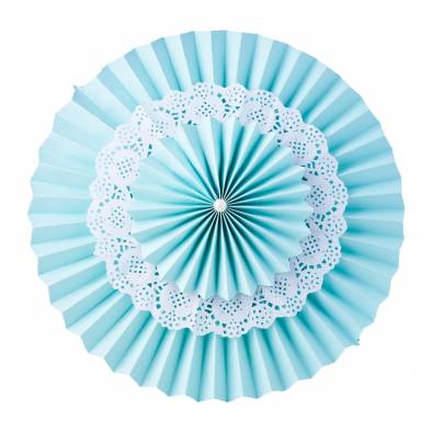 35cm Paper Fan Set (Light Blue)