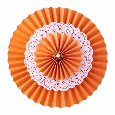 35cm Paper Fan Set (Orange)