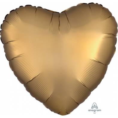 Heart Satin Luxe Gold Sateen A3680302 Foil Balloon