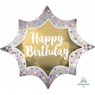 P35 Satin Gold Birthday A39060 Foil Ballon