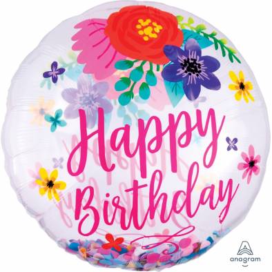 P60 Floral Confetti A39151 Foil Balloon