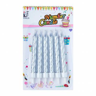 3inch Silver Spiral Candles (6pcs)