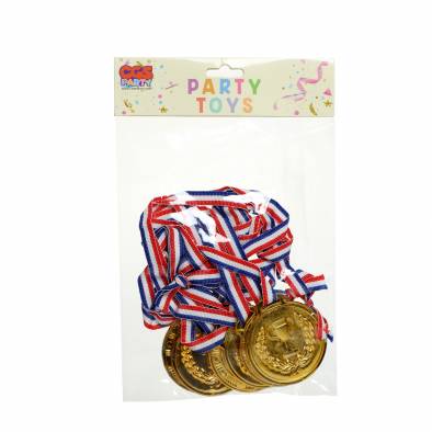 5.5cm Plastic Gold Medals Necklace (6pcs)