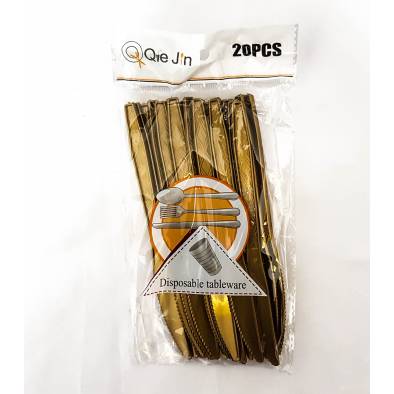 6.5inch Gold Plastic Knife (20pcs)
