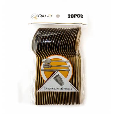 6.5inch Gold Plastic Spoon (20pcs)