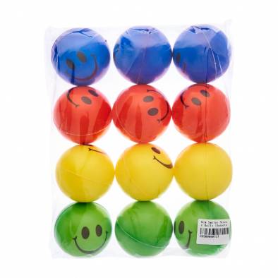 6cm Smiley Stress Balls (Assorted) (12pcs)