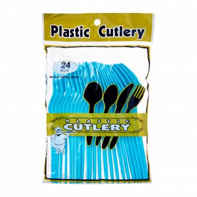Solid Colour Plastic Spoon (Baby Blue)