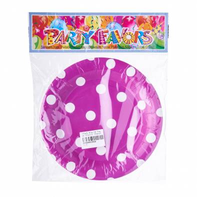 Big Polka Dots Paper Plates (Purple)