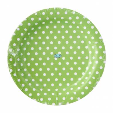 Polka Dots Paper Plates (Green)