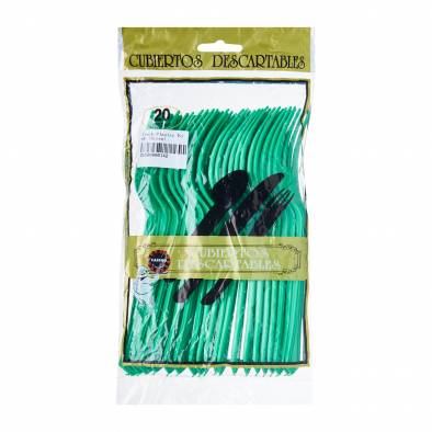 Solid Colour Plastic Fork (Green)