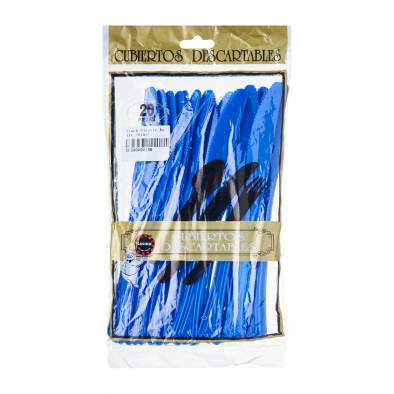 Solid Colour Plastic Knife (Blue)