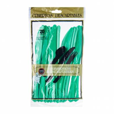 Solid Colour Plastic Knife (Green)