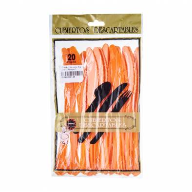 Solid Colour Plastic Knife (Orange)