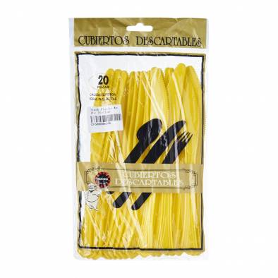 Solid Colour Plastic Knife (Yellow)