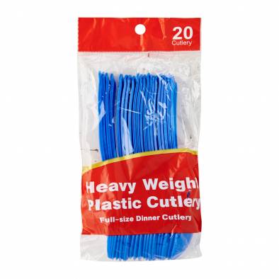Solid Colour Plastic Spoon (Blue)