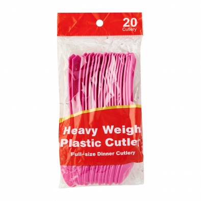 Solid Colour Plastic Spoon (Hot Pink)