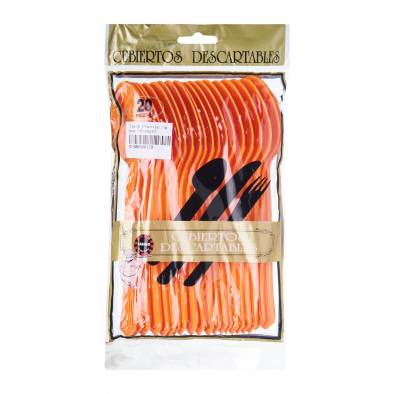Solid Colour Plastic Spoon (Orange)