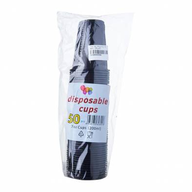 Solid Color Plastic Cups (Black)