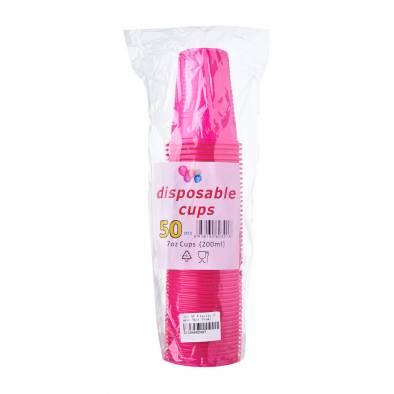 Solid Color Plastic Cups (Hot Pink)