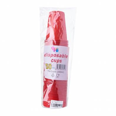 Solid Color Plastic Cups (Red)