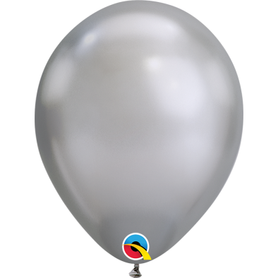 7inch Q85109 Round Latex Balloons (Chrome Silver) (5pcs)