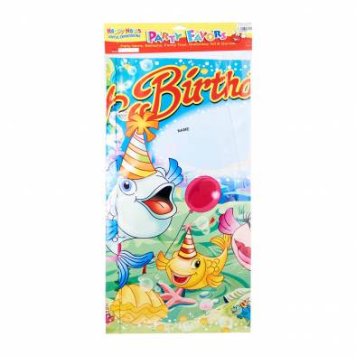 88x58cm Fish Happy Birthday Banner