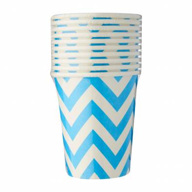 Big Wave Design Paper Cups (Baby Blue)