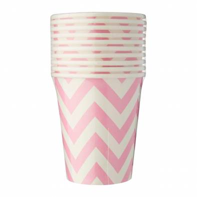 Big Wave Design Paper Cups (Pink)