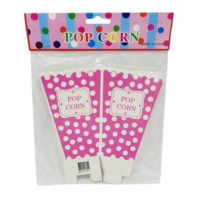 Polka Dot Popcorn Cup (Pink) (6pcs)